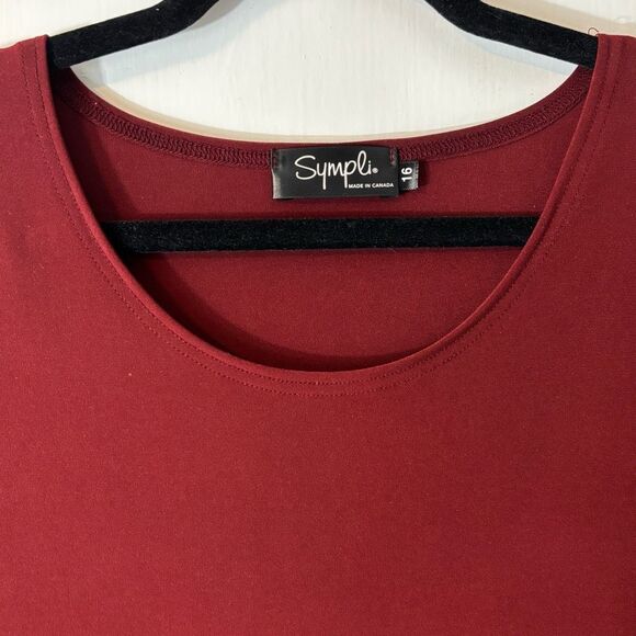 Sympli XL garnet burgundy color tunic scoop neck long sleeve Canada - Picture 3 of 8